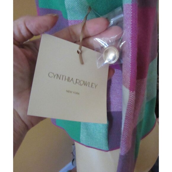 Cynthia Rowley Plaid Cardigan Sweater W/Gold Buttons Size S NWT - Picture 3 of 6